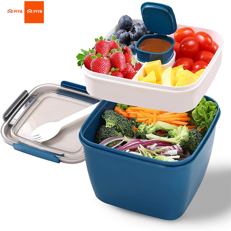 Food Storage With Compartments - Taşınabilir Salata Öğle Yemeği Kabı Salata