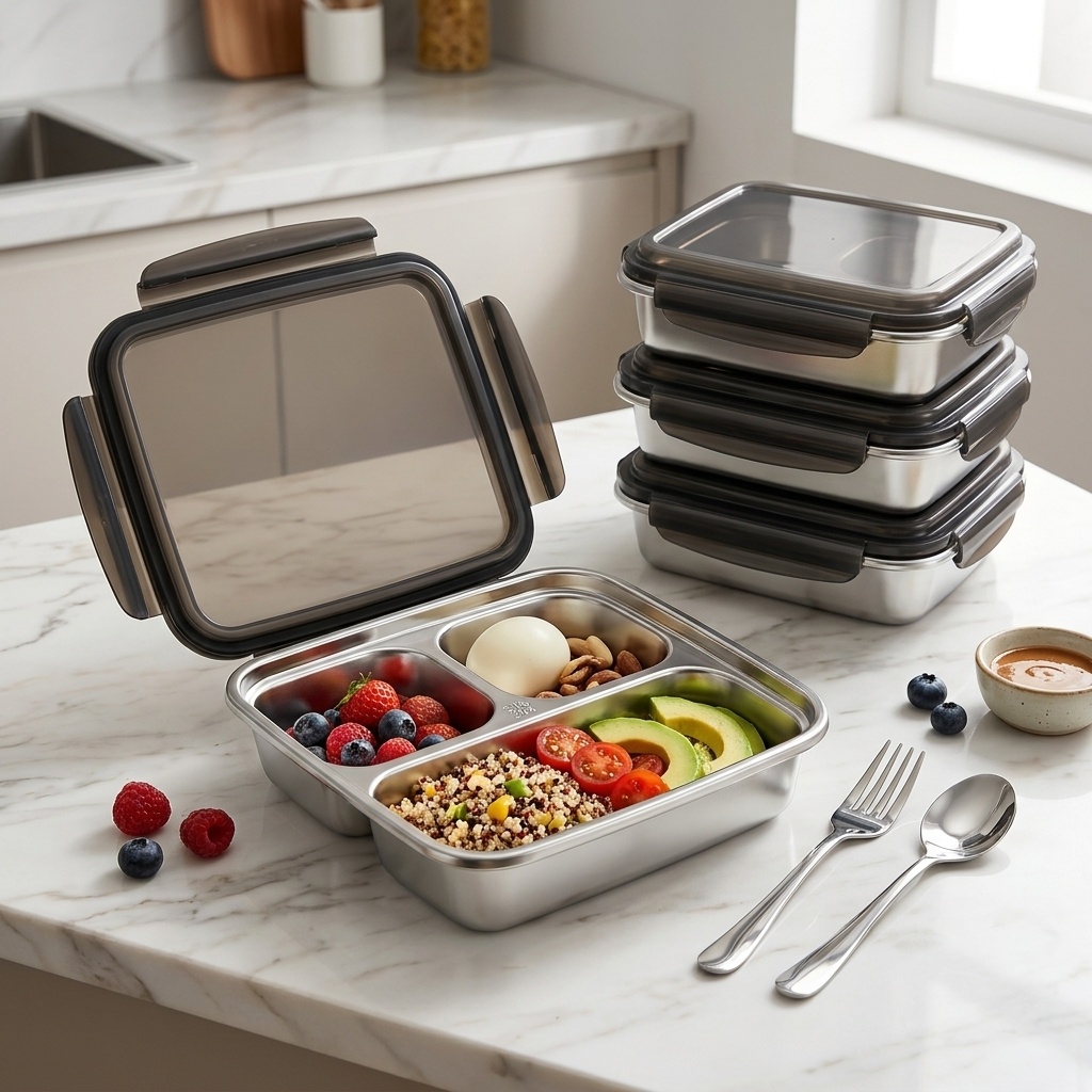 Food Storage Microwave Safe - Büyük Kapasiteli, Kapaklı, Mikrodalgada Kullanılabilir, Sızdırmaz