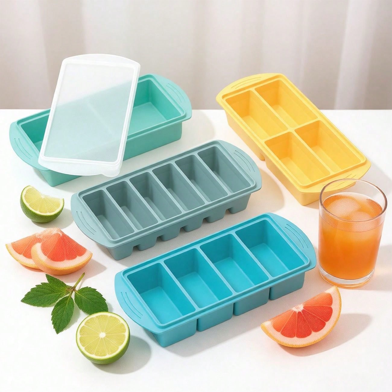 Xl Food Storage Containers With Lids - Kapaklı Silikon Dondurucu Tepsisi 2/4 Bardak