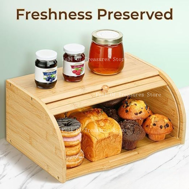 Bread Box Bamboo - Ev Mutfağına Uygun Bambu Ekmek Kutusu,
