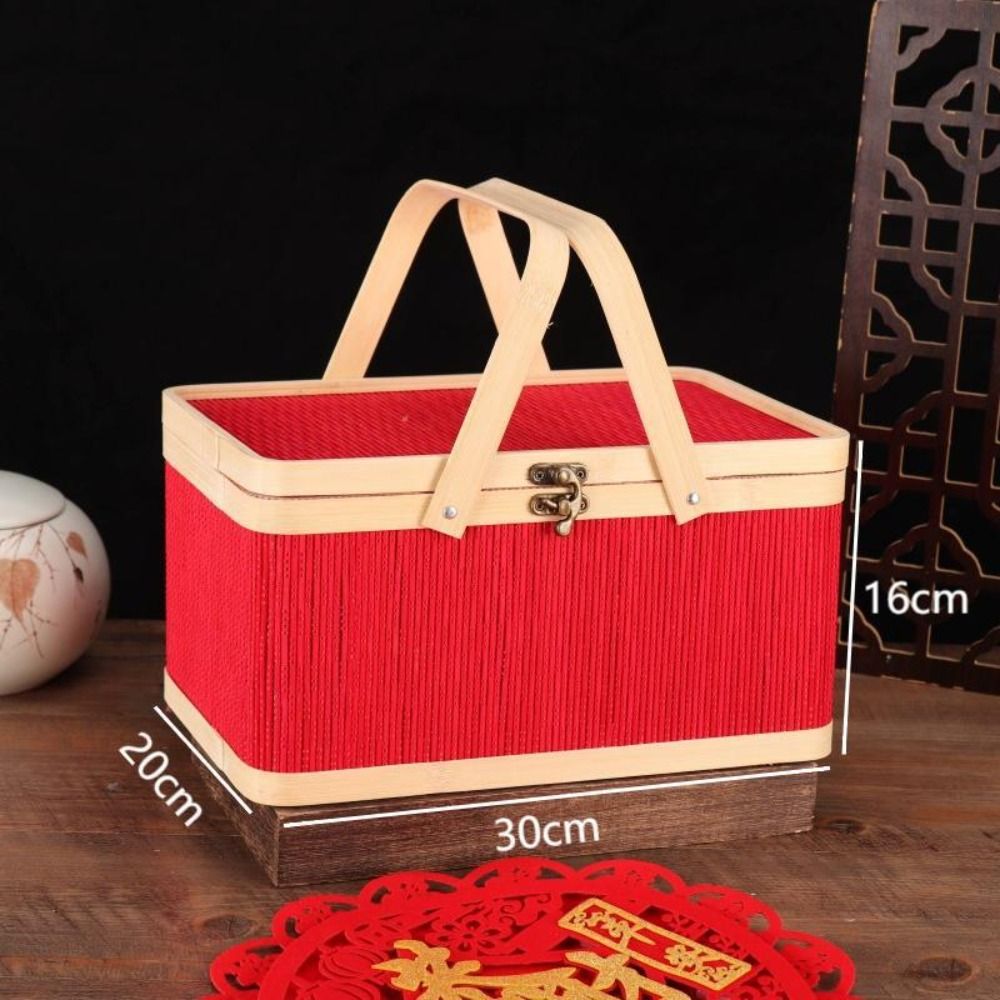 Bread Box Bamboo - Festival Paketleme Kutusu Vintage Bambu Sepet