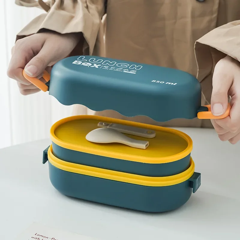 Food Storage With Compartments - Kaşık toka sızdırmaz gıda saklama kabı