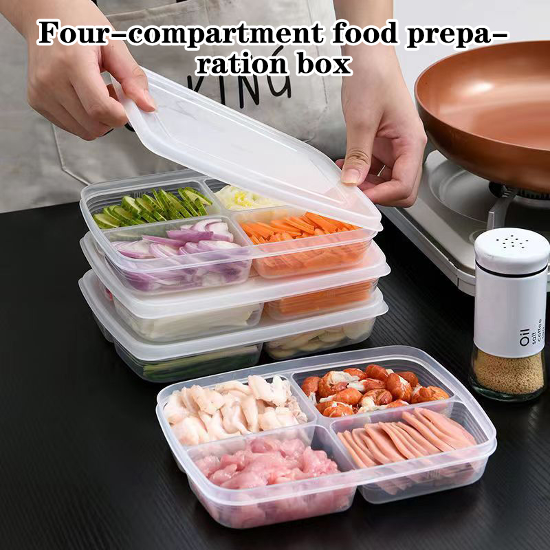 Food Storage With Compartments - Yeni 【4 Bölmeli Plastik Saklama Kutusu