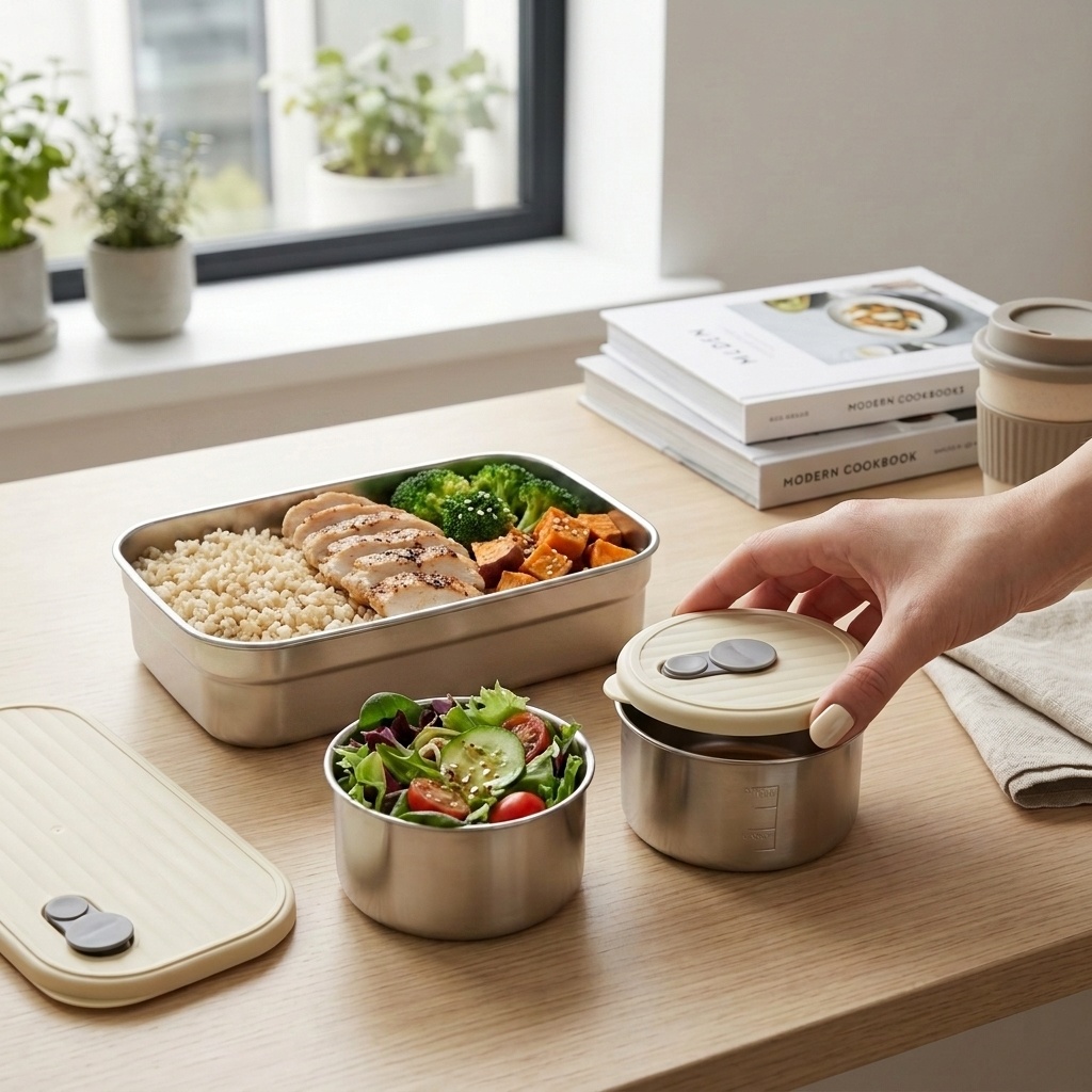 Food Storage Microwave Safe - Mikrodalgada Kullanılabilir 304 Paslanmaz Çelik Bento