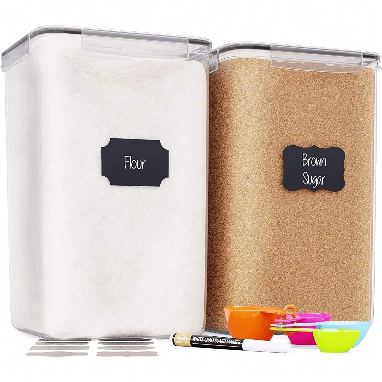 Xl Food Storage Containers With Lids - Ekstra Büyük Un ve Şeker Saklama
