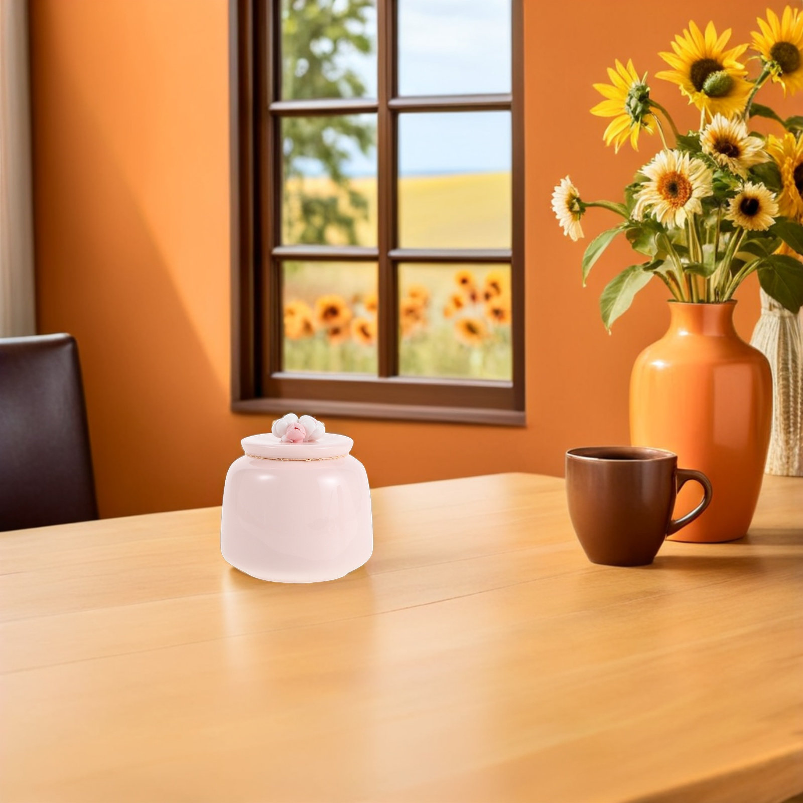 Food Storage Jars Airtight - Pembe Seramik Çay Kavanozu Porselen Gıda