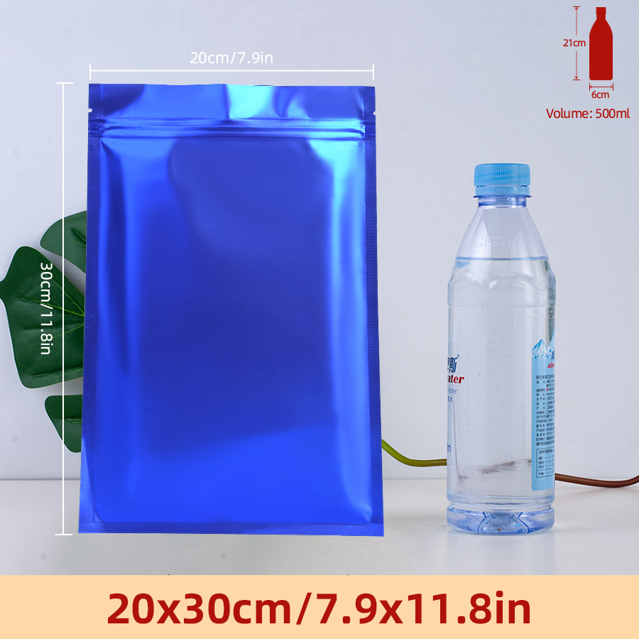 Food Storage Small - 100 adet Mat Mavi Folyo Fermuarlı