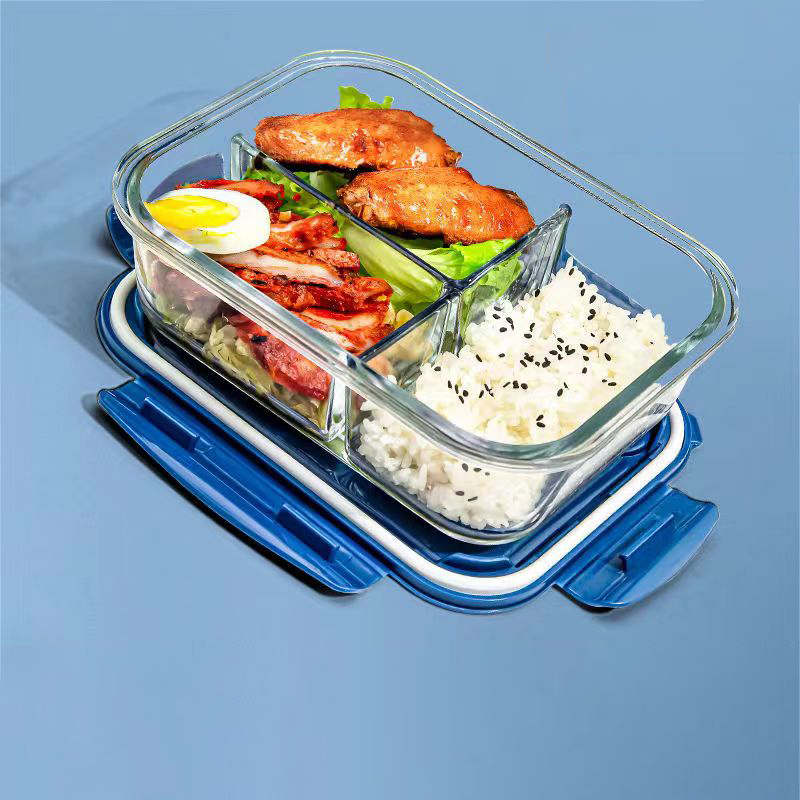 Food Storage With Compartments - Yeni stil Öğle Yemeği Kutusu Cam
