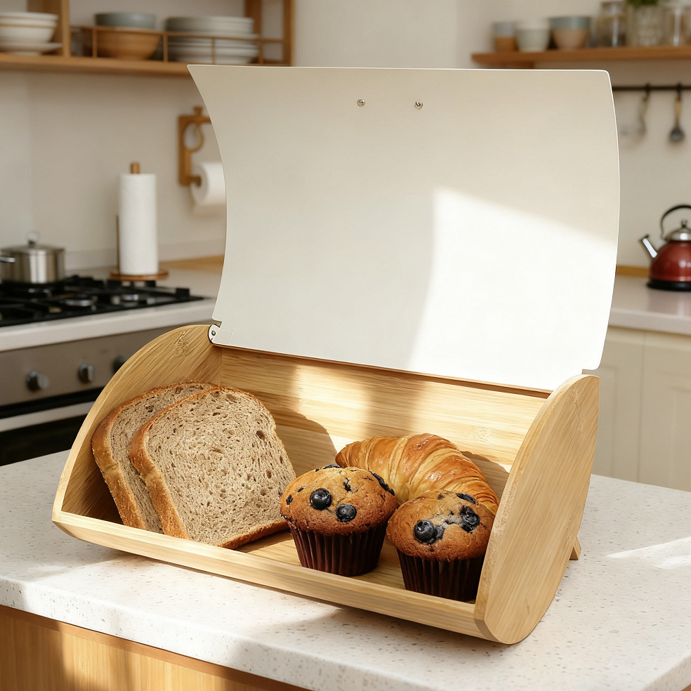 Bambu Kapaklı Ekmek Kutusu, Ev - Bread Box Bamboo incelemesi ve fiyatı