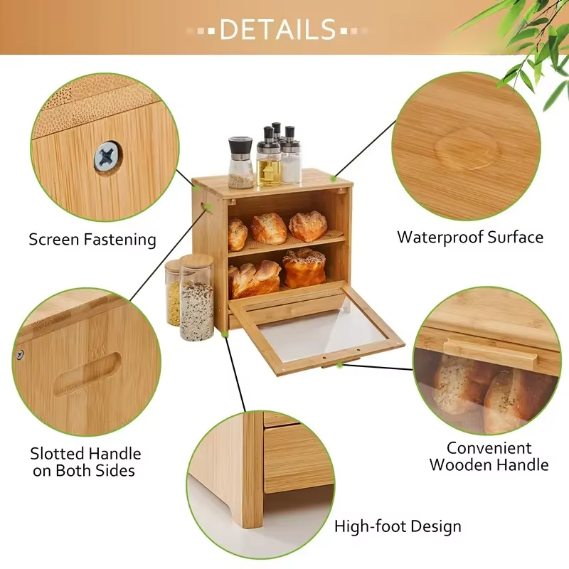 Bambu Ekmek Kutusu 2 Katlı Ahş - Bread Box Bamboo incelemesi ve fiyatı