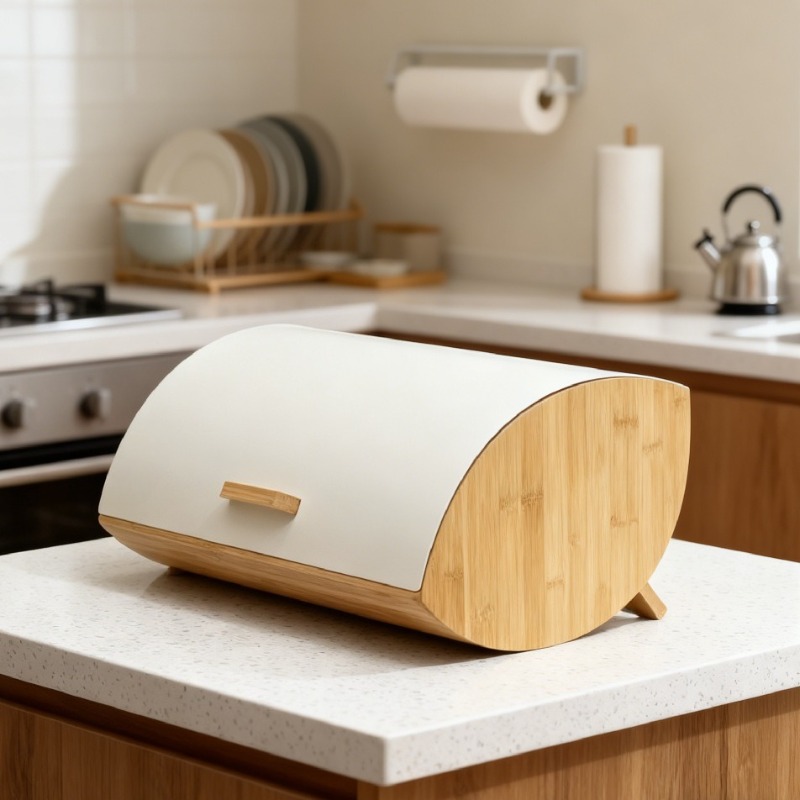 Bambu kapaklı ekmek kutusu, ev - Bread Box Bamboo incelemesi ve fiyatı