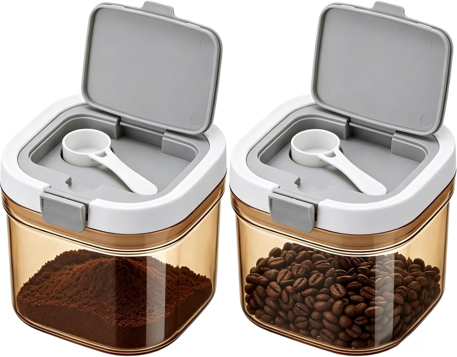 2 adet kahve kutusu kepçeli ha - Food Storage Jars Airtight incelemesi ve fiyatı
